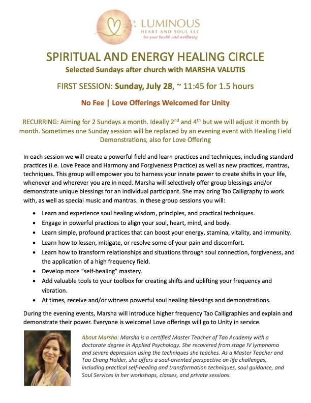 Spiritual Healing Circle Marsha Valutis